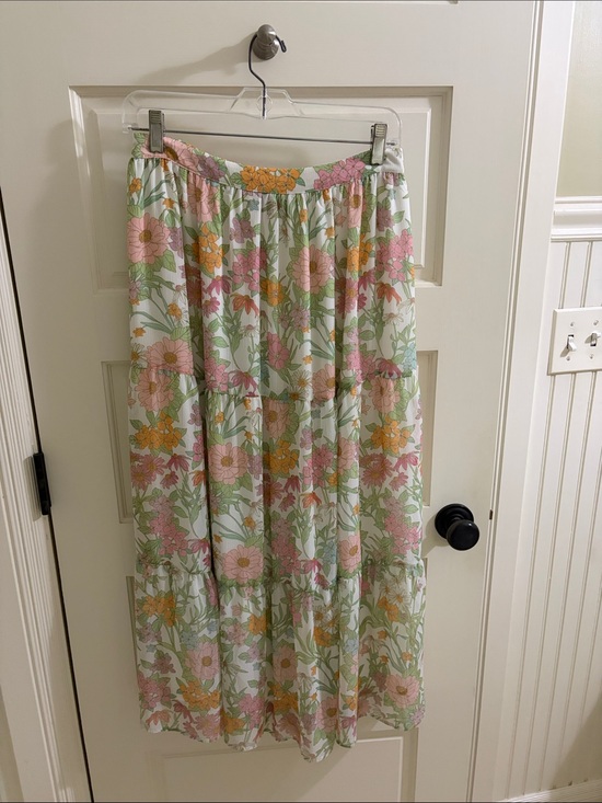 Vince Camuto Dresses & Skirts - Vince Camuto Floral Tiered Maxi Skirt in Pink & Yellow